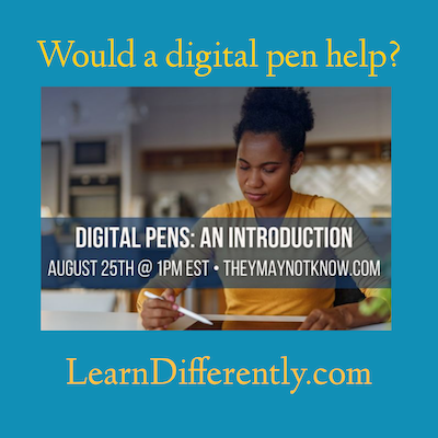 Digital pens–help for students who learn differently